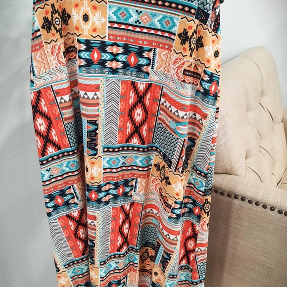 HOT KISS Tribal Aztec Print Maxi Skirt Size Small/Medium - Picture 1 of 5